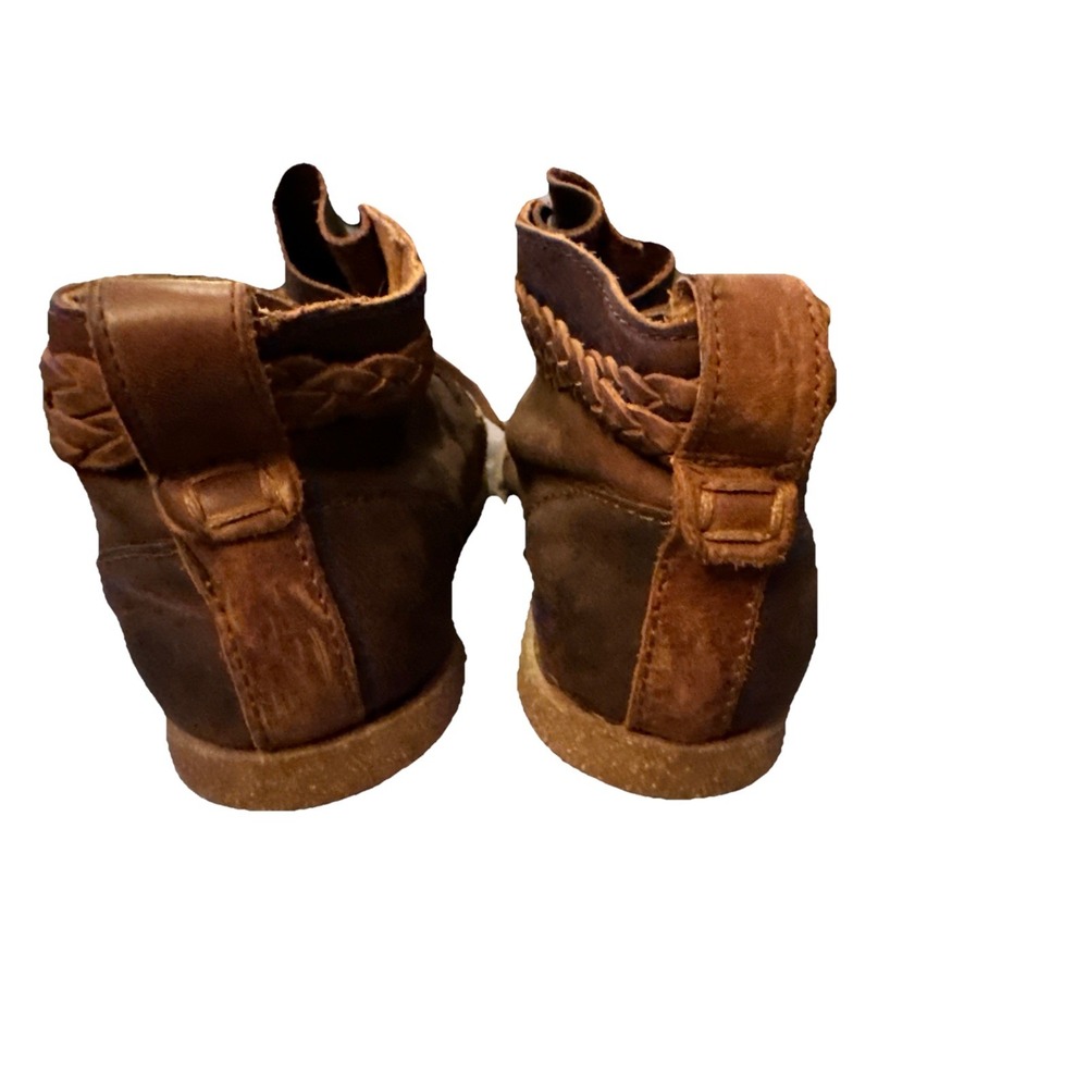 Born Temple Ankle Boots Castano Suede Leather Braided Accent Boho Women's 7.5 - Picture 3 of 16
